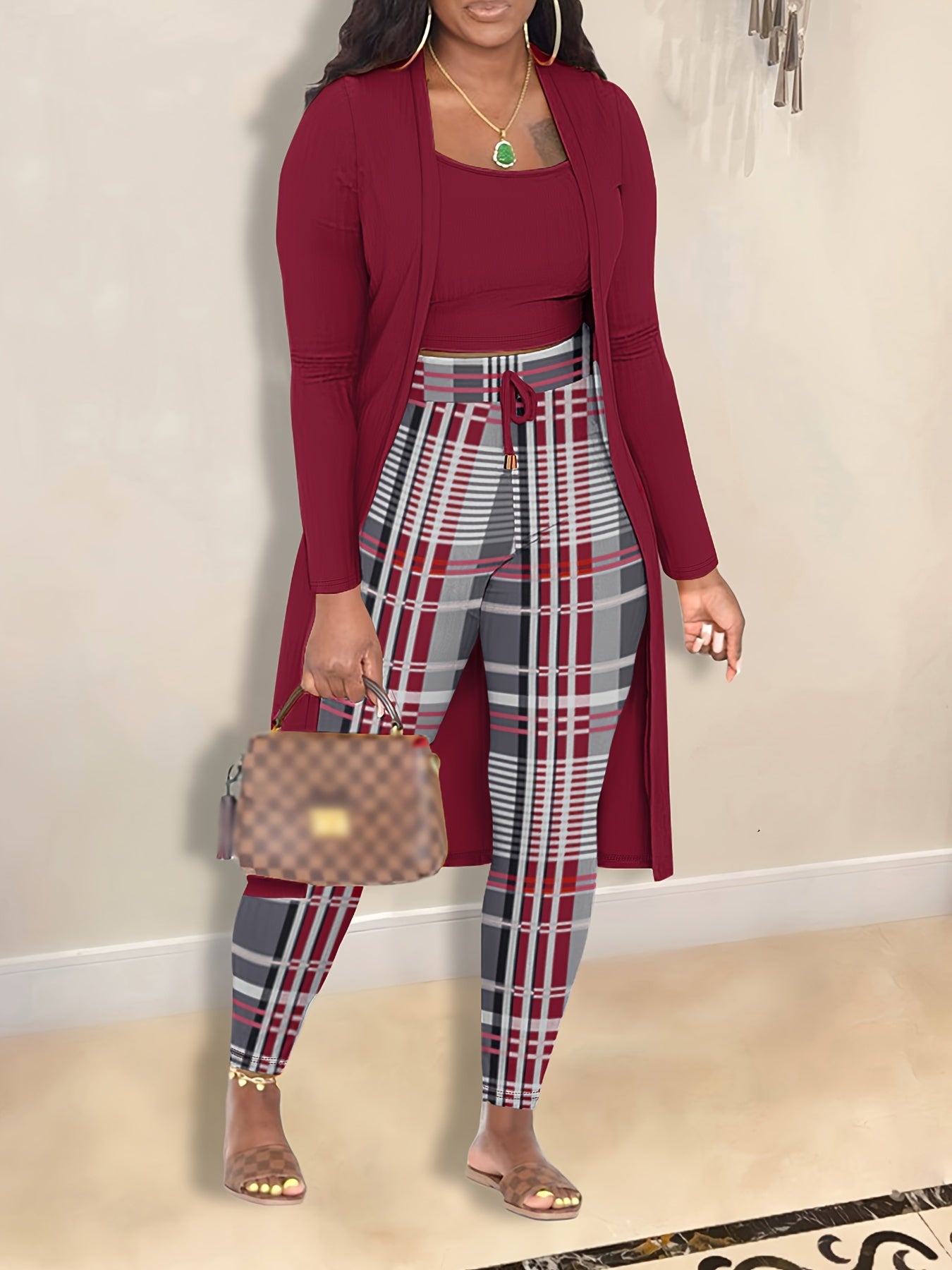 Three-Piece Casual Long Sleeve Outfit Set