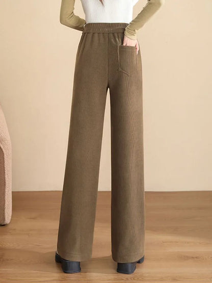 Warm Thicken Baggy Straight Pants