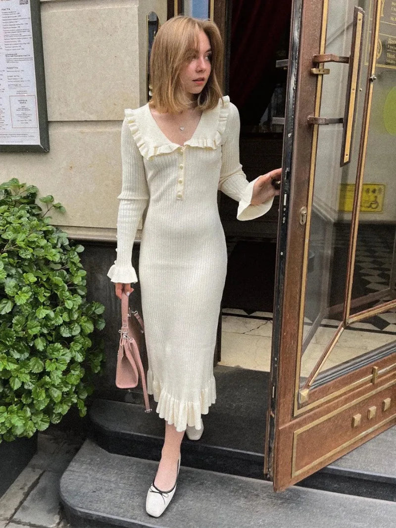 High Waist  Autumn Winter Long Dress for Women's