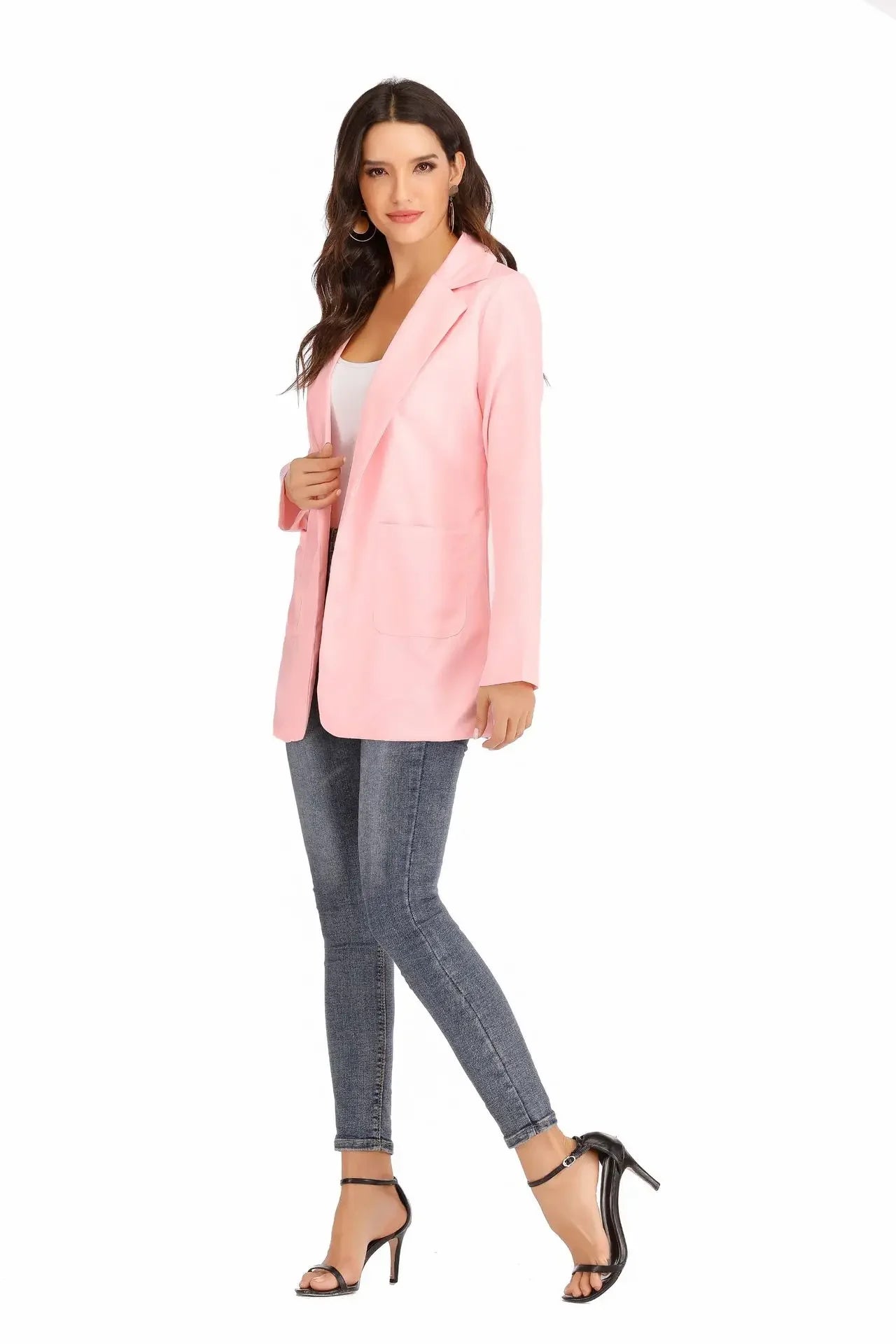 Polo Neck Cardigan Fashion Casual Suit Women's