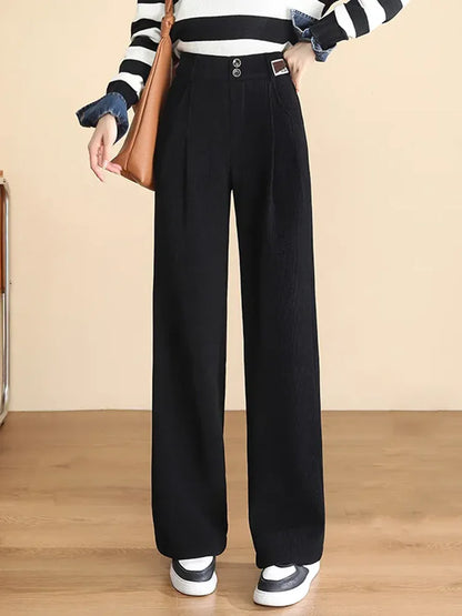 Warm Thicken Baggy Straight Pants