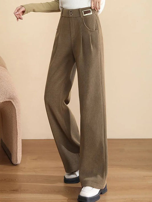 Warm Thicken Baggy Straight Pants