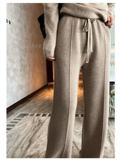 Wool Wide-Leg Pants