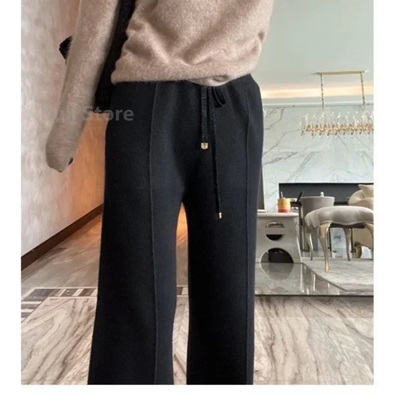 Wool Wide-Leg Pants