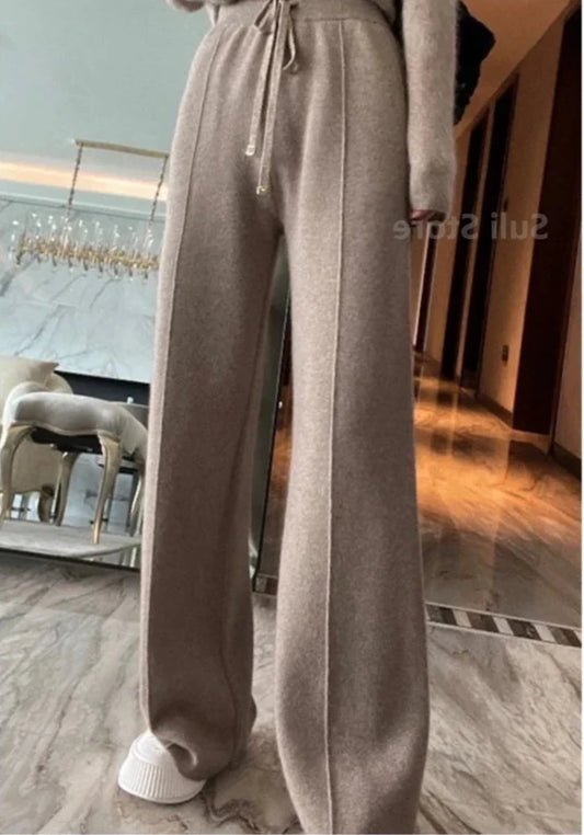 Wool Wide-Leg Pants