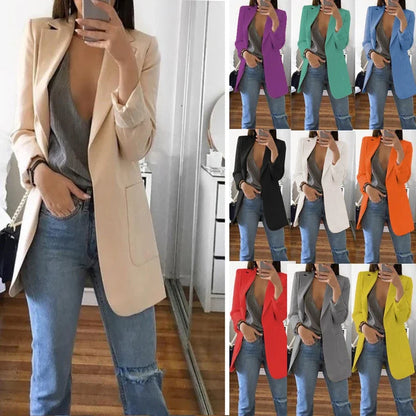 Polo Neck Cardigan Fashion Casual Suit Women's