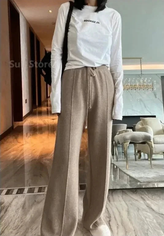 Wool Wide-Leg Pants