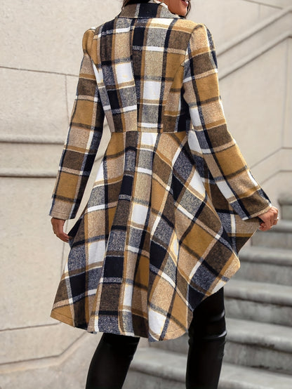 Stylish Plaid Flare Jacket